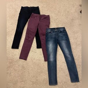 3 pairs Express jean leggings size 8